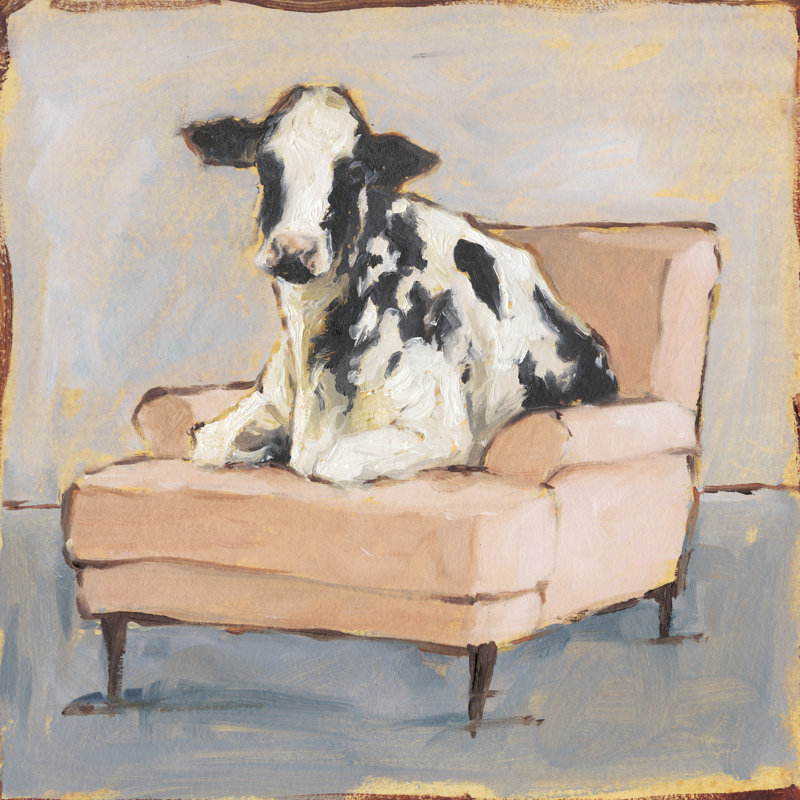 Moo-ving In II by Ethan Harper - Painting, Wrapped Canvas, 30cm H x 30cm W x 3.8cm D