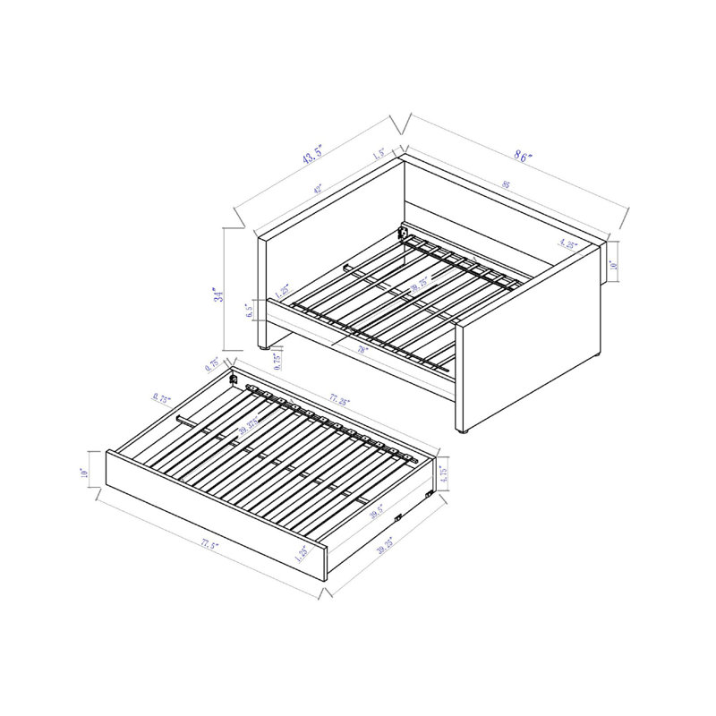 Magnifique lit de jour moderne 1pc, Blanc