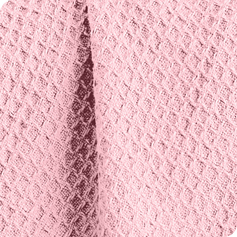 Couverture en coton gaufré, Lit simple, Light Pink