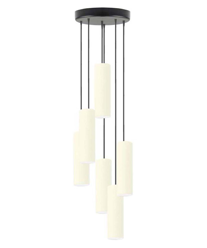 Denegal 6 - Light Cluster Pendant, Beige, Black