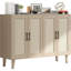Buffet en rotin avec 4 portes - Bois naturel