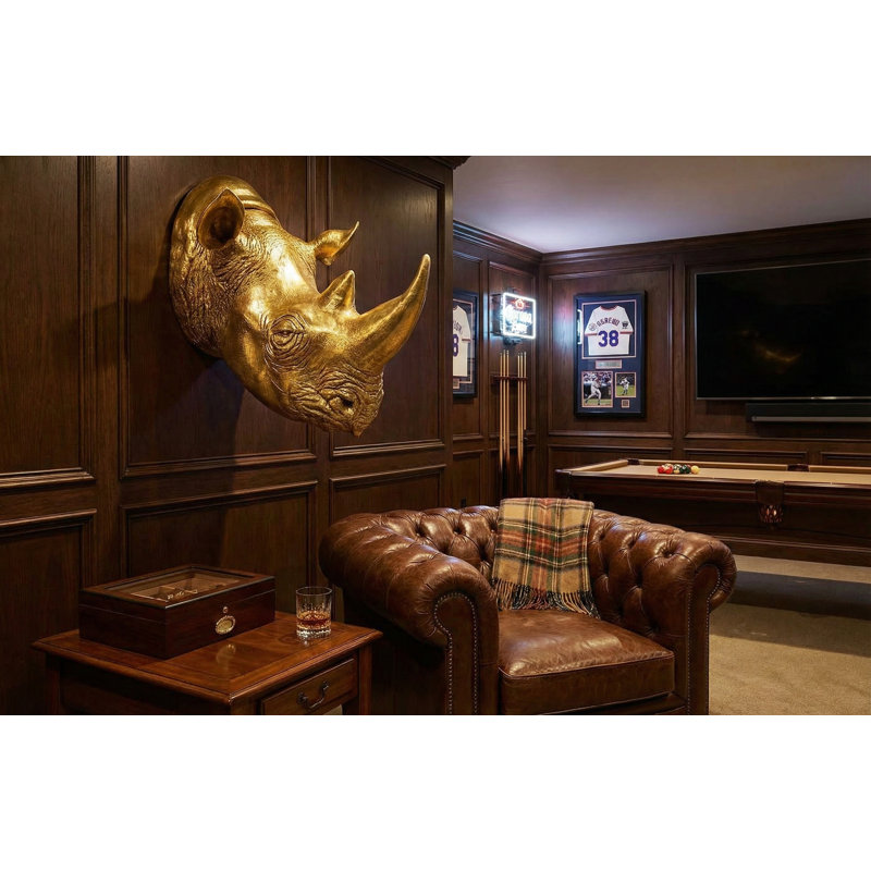 Animals Rhino Wall Décor, Gold