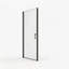 Porte de douche pivotante universelle en aluminium noir mat de 28 po x 72 po avec verre trempé de 1/4 po et réglage de 1 3/8 po