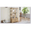 Armoire en chêne avec tablettes réglables en verre, 2 portes, 1 tiroir et éclairage-910717998