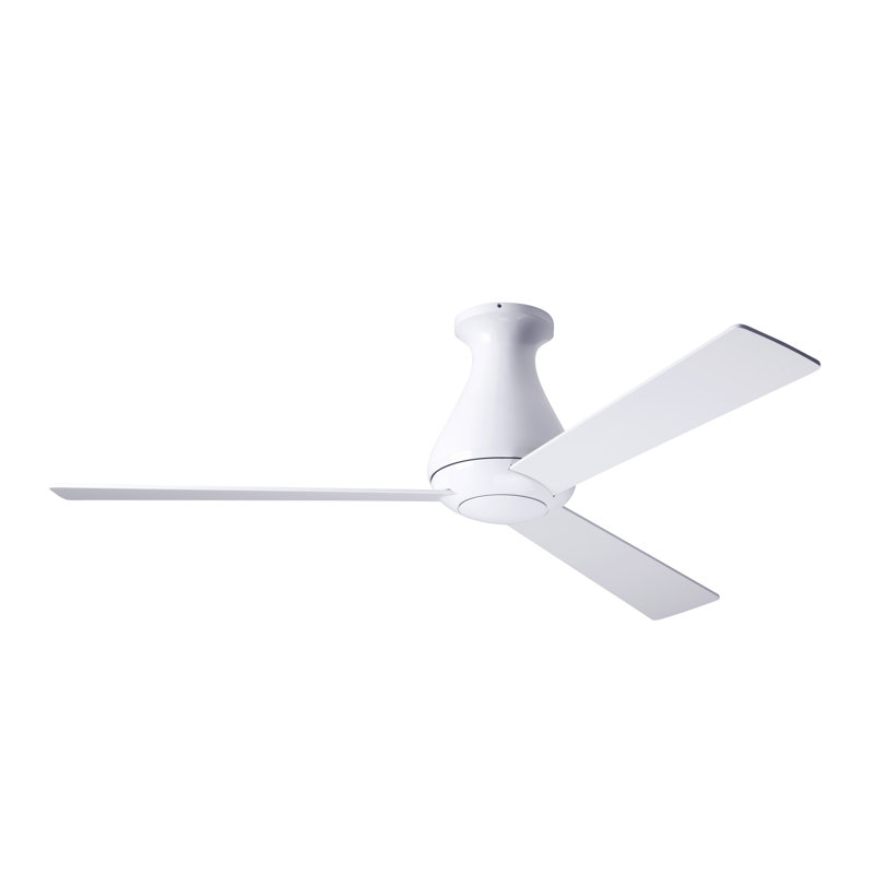 Altus Flush Mount Ceiling Fan, Handheld Remote Control (2-wire), White, Gloss White