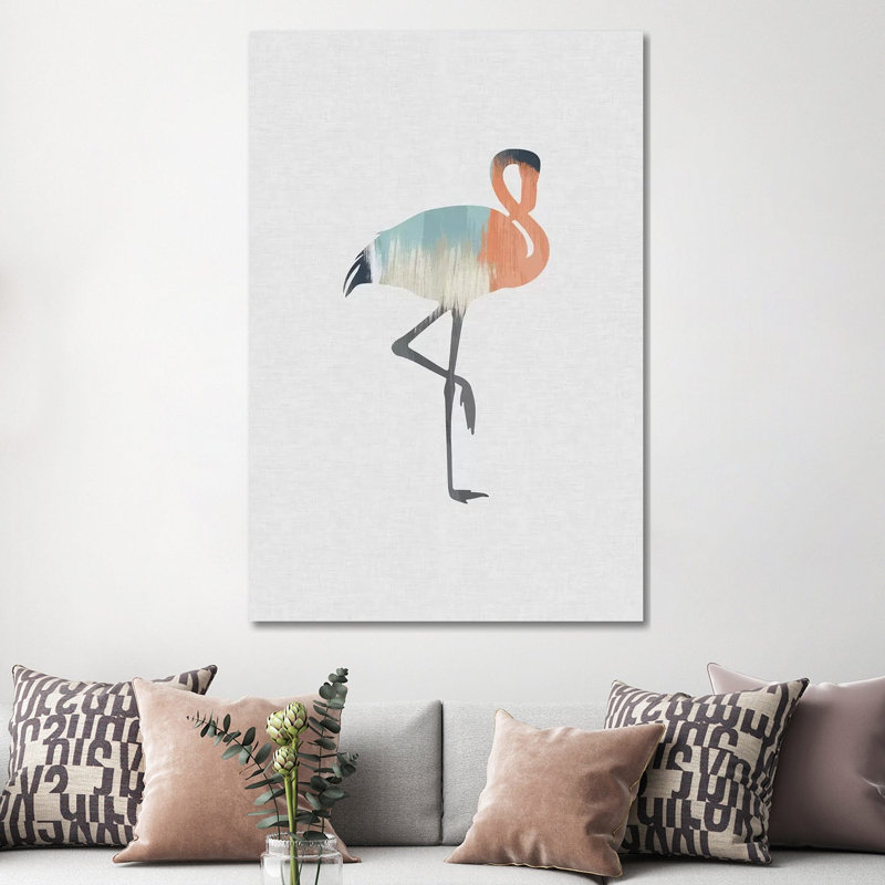Pastel Flamingo by Orara Studio - Wrapped Canvas Painting, 152.5 cm H x 101.5 cm W