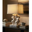 Élégante lampe de table avec base sculpturale ondulée pour la chambre à coucher - Lampe de chevet élégante ou petite lampe de bureau pour le salon - 27 po, blanc