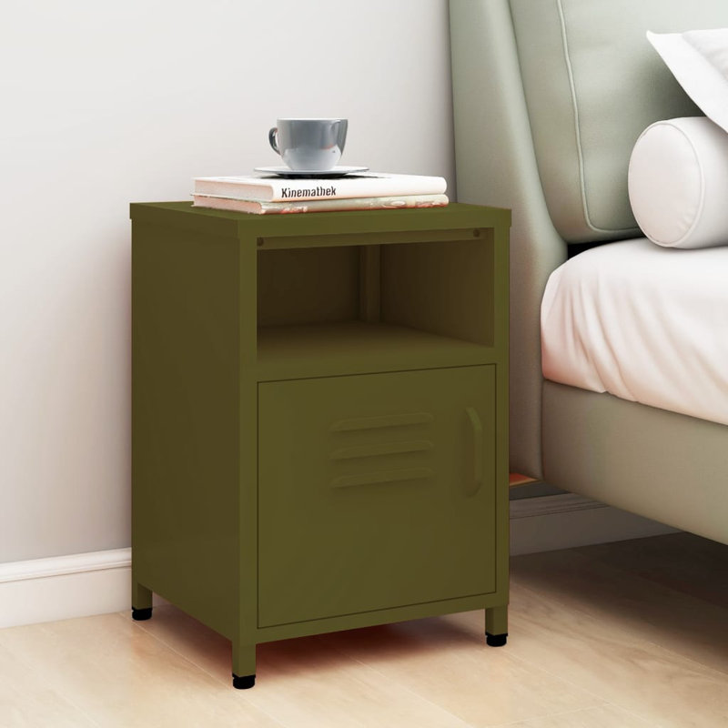 Table de chevet vidaXL, Vert, Individuel