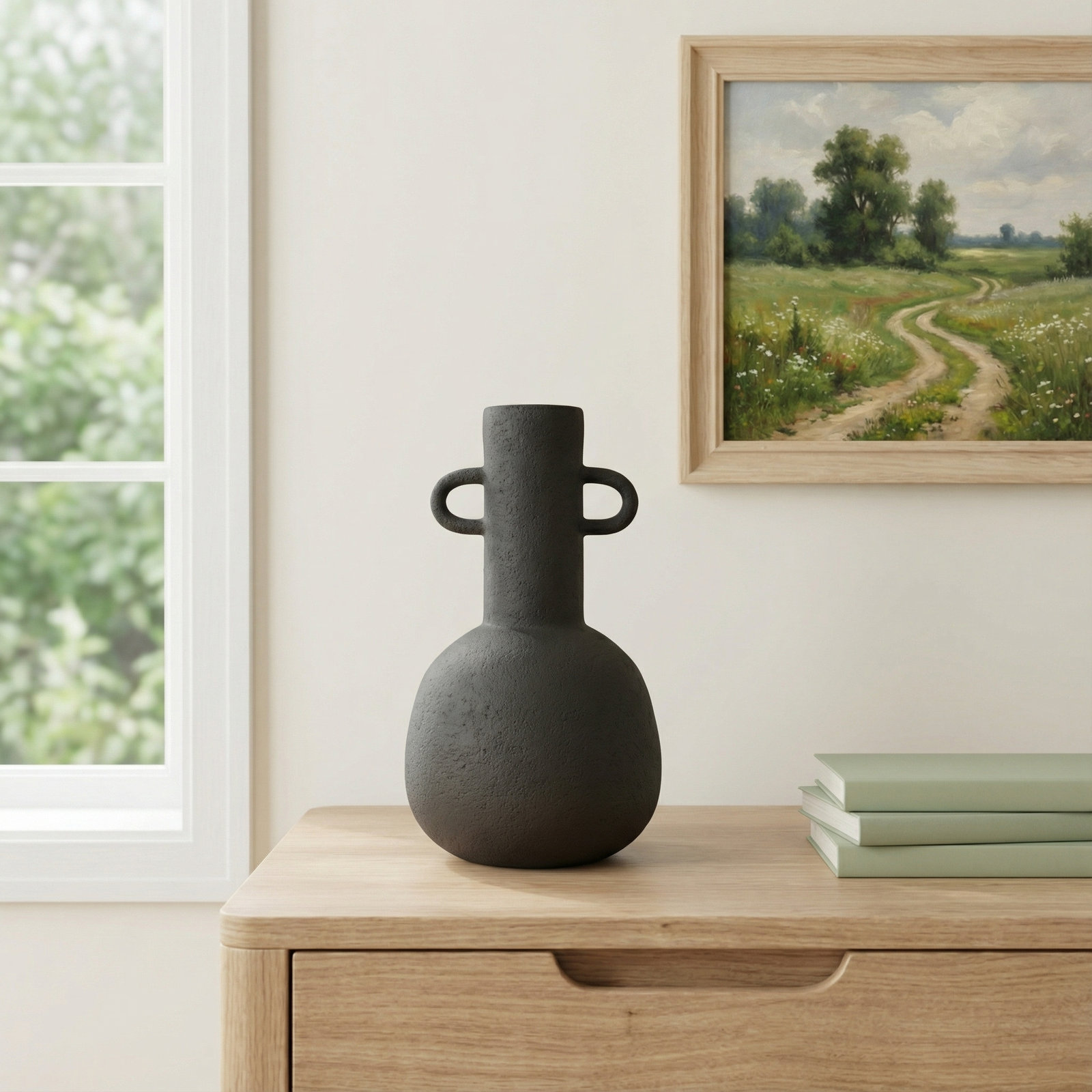 11.81'' Ceramic / Porcelain Table Vase, Black