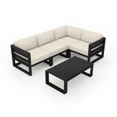 Ensemble de conversation modulaire 5 pièces avec coussins Sunbrella Smith
