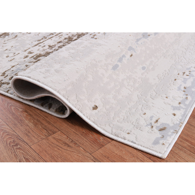 Parkwoods Collection Abstract Neutral Area Rug, Tapis de couloir 2 pi 6 po x 7 pi 8 po
