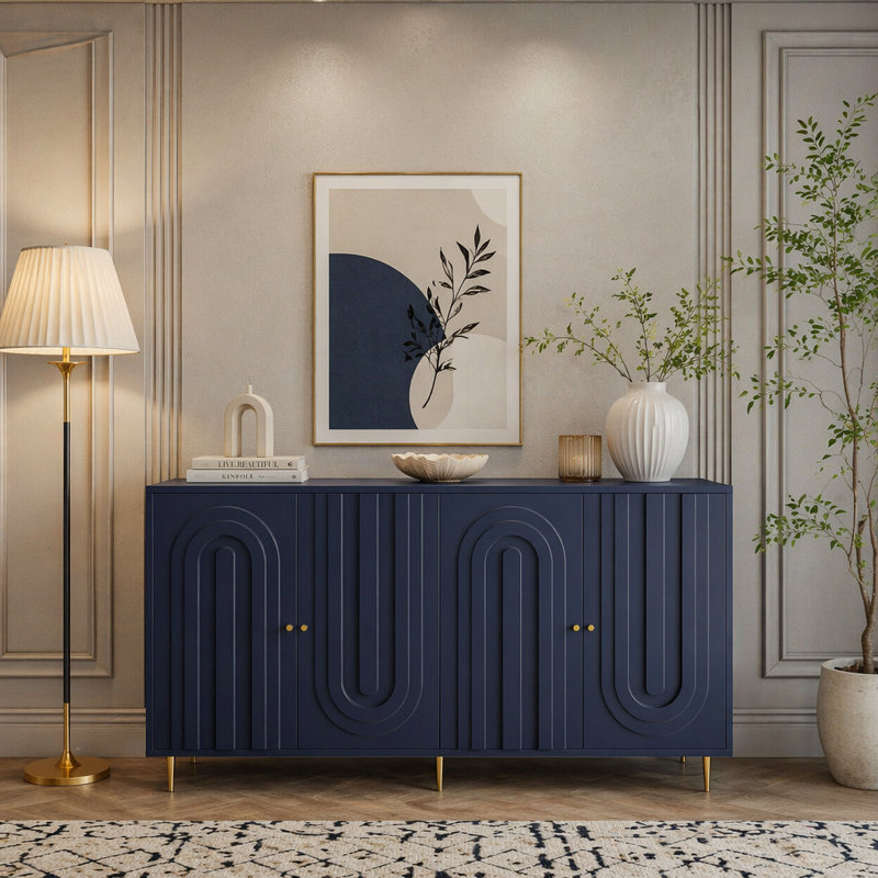 Buffet laqué 4 portes, Blue