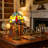 Stained Glass Dragonfly Table Lamp - Vintage Antique Metal Base Nightstand Lamp