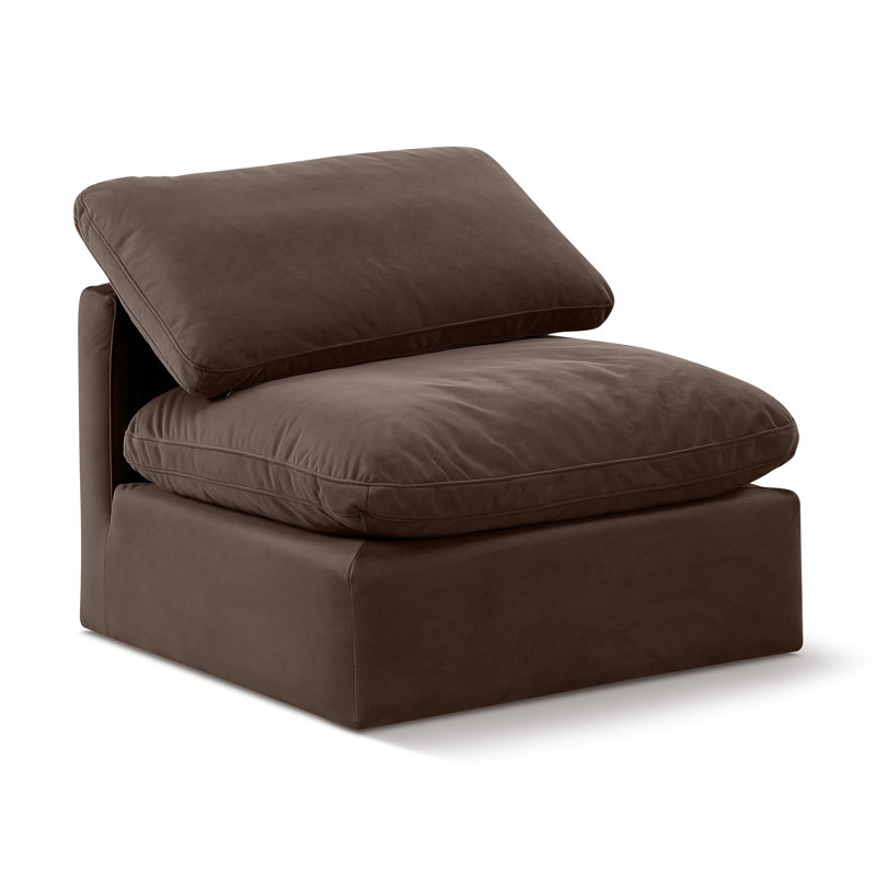Fauteuil modulaire rembourré Musheerah Indulge, Velours brun