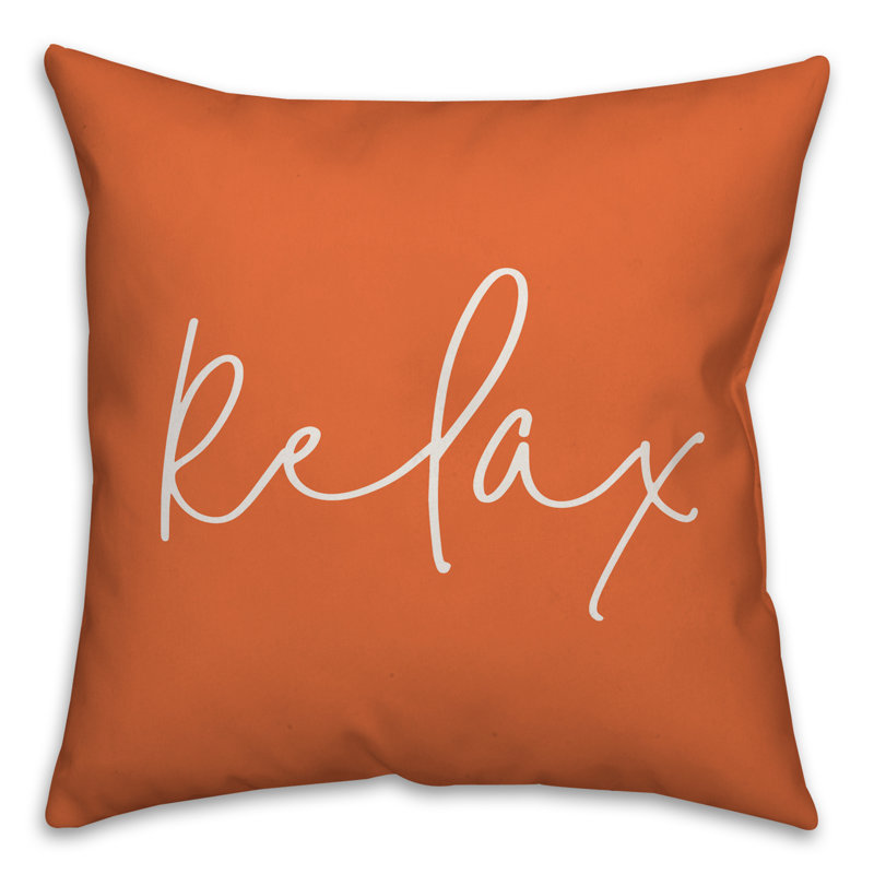 Whimsical Diamond Outdoor Reversible Throw Pillow, 18" H x 18" W, Orange