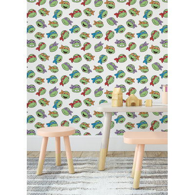 Teenage Mutant Ninja Turtles Character Faces Peel and Stick Wallpaper