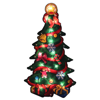 Sapin de Noël 17,75 "avec silhouette de fenêtre