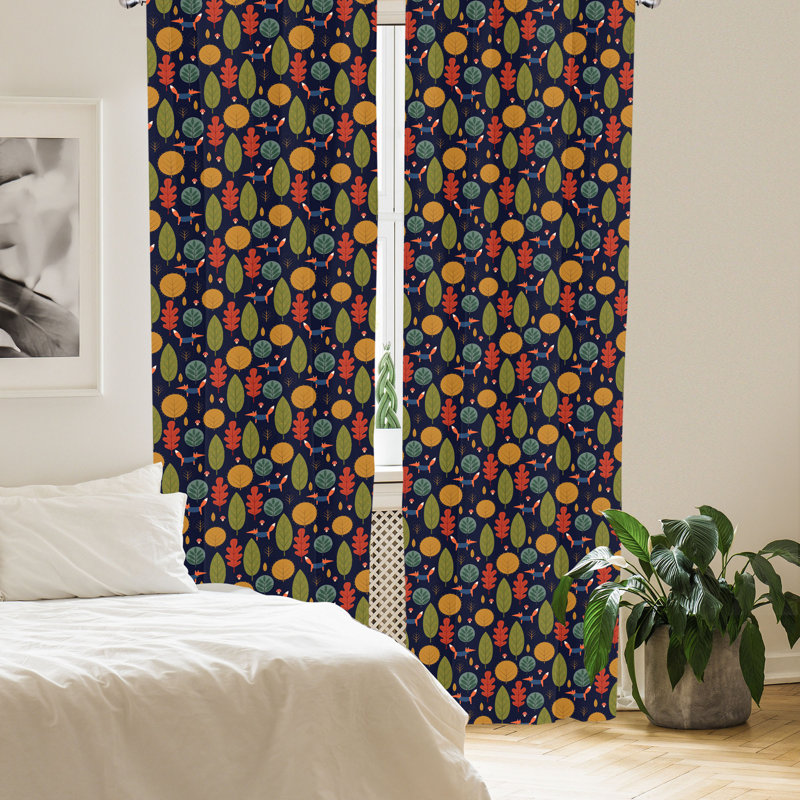 Geometric Semi-Sheer Rod Pocket Curtain Panels, 28" W x 95" L