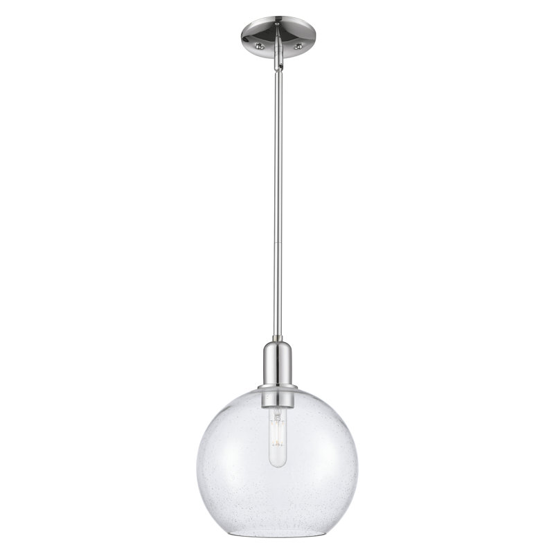 Mini-luminaire suspendu 1 lumière Arcadia - Athens, H 9 po x l 10 po x P 10 po, Grainé, Chrome poli