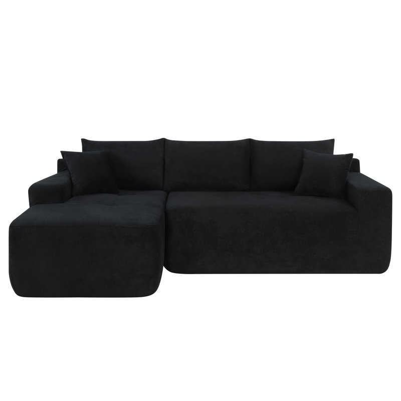 85" Upholstered L Shaped Sofa Modern Sectional