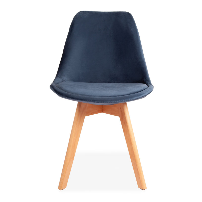Abert 46cm H Velvet Upholstered Side Chair, Blue, 4