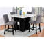 Table de bar blanche, faux marbre et bois d'hévéa, base double pi-1541175082-1541175083