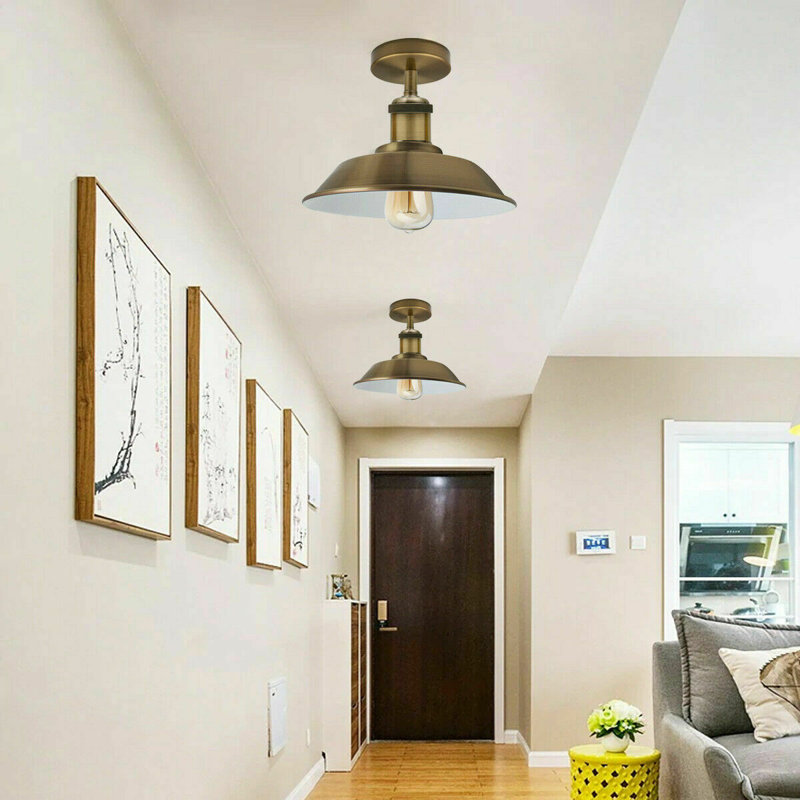 Kymani Semi Flush Mount, Green Brass