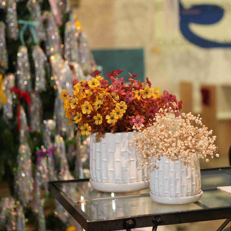 Pot de fleurs en céramique de haute qualité, Blanc