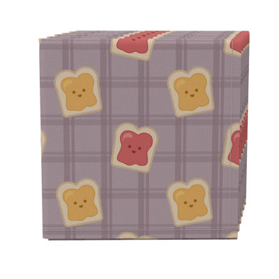 Fabric Textile Products, Inc. Napkin Set Of 4, 100% Cotton, 20X20", Honey And Jam Toast