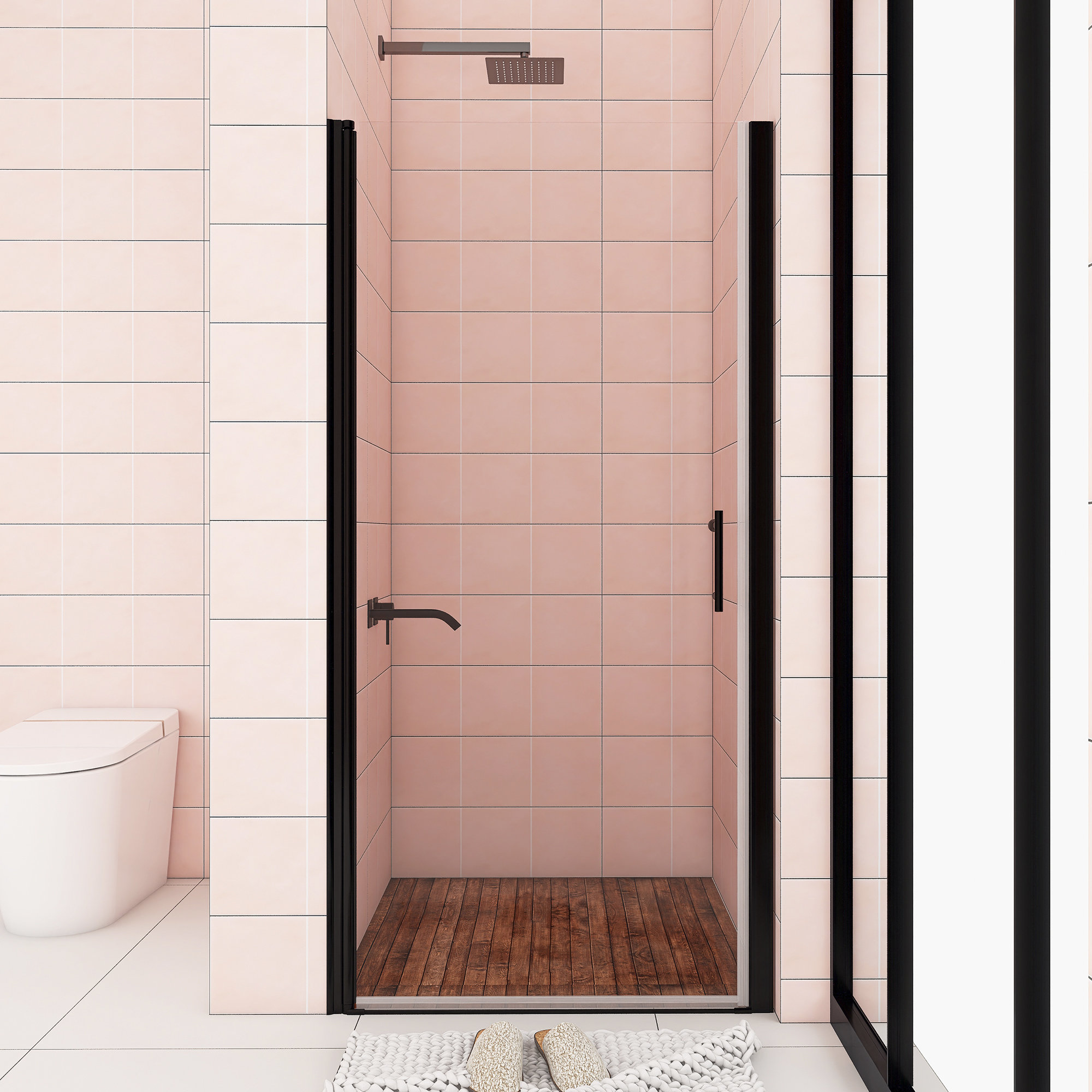 Bossicavelly 34" x 72" Semi Frameless Pivot Shower Door | Wayfair