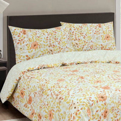 Siglinde Cotton Blend Floral Duvet Cover Set with Pillowcases