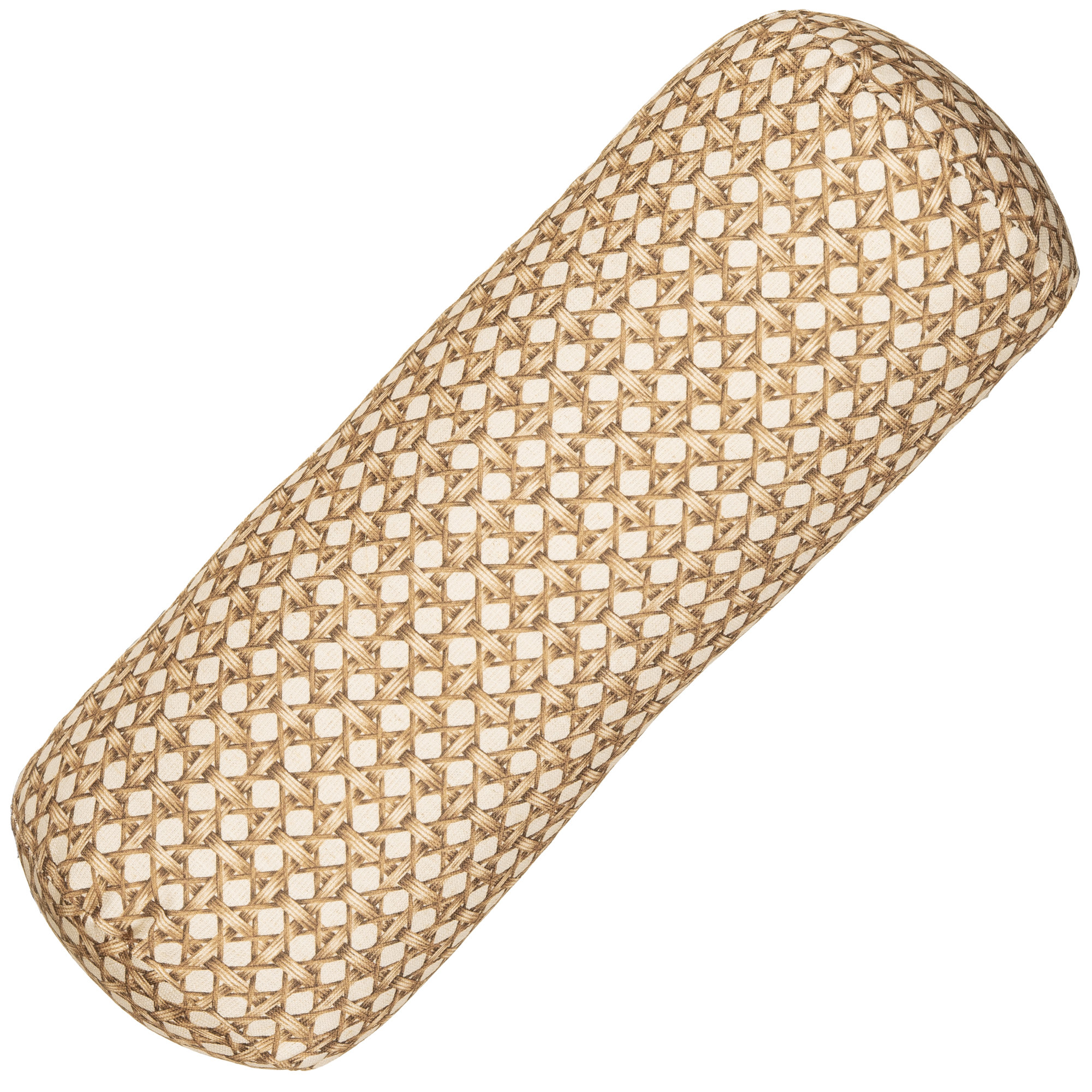 Wicker Weave Cocoa Throw Pillow, Bolster 8"H x 21"W, Polyester