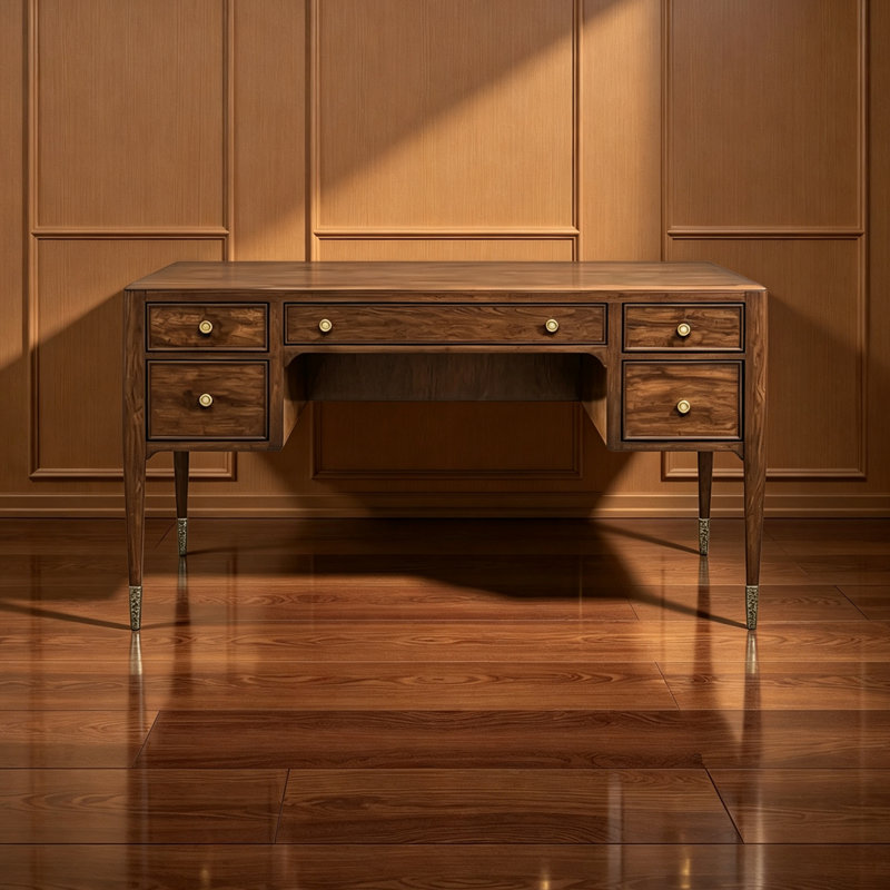 Bureau américain de style rétro américain, 30.70" H x 66.92" W x 29.52" D