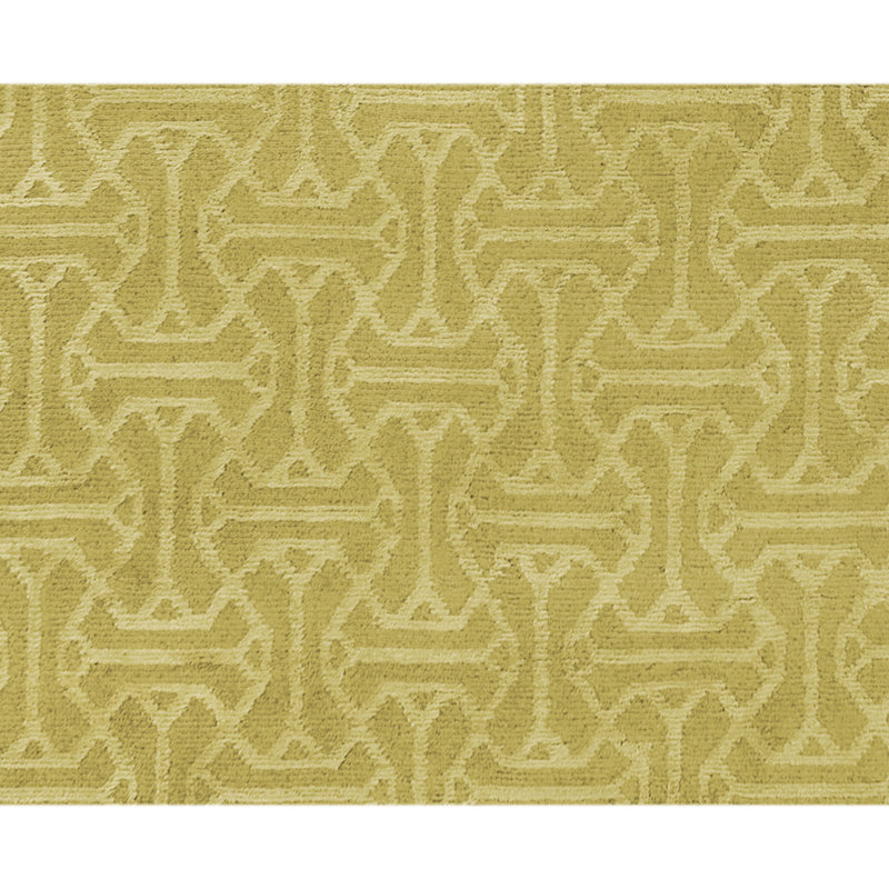 Hand Knotted Area Rug in Mustard, Rectangle 8' x 10'