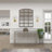Metal Geometric Living Room Console Table with Mirrored Glass Top-225858489