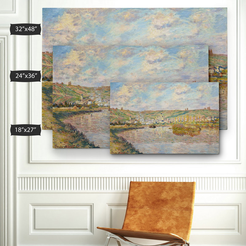 «Late Af après-midi à Vetheuil» par Claude Monet, reproduction, H 32 po x l 48 po, Toile tendue, Sans cadre