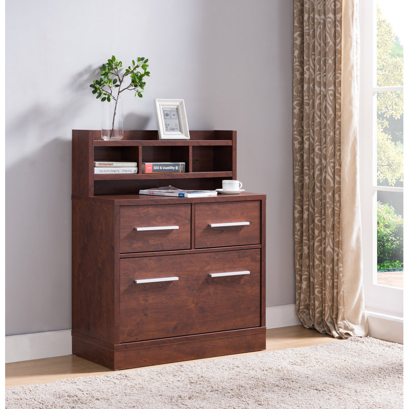 Dedman 81cm Wide 3 -Drawer File Cabinet, Vintage Walnut