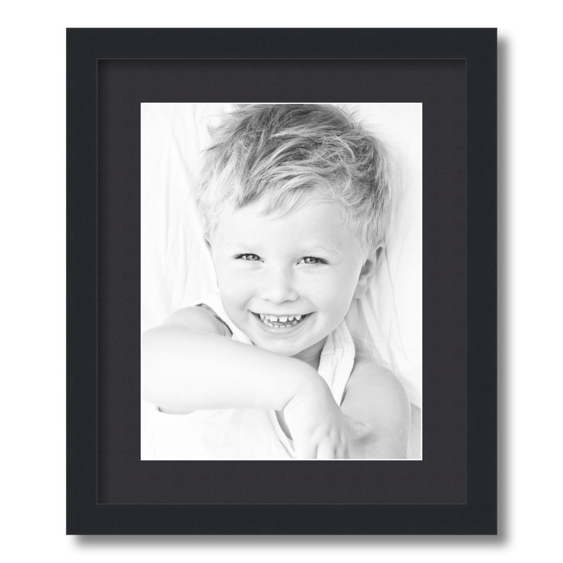 Matte Picture Frame with Mat, Black