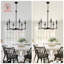 Lustre classique / traditionnel à 6 lumières de style bougie, luminaire suspendu noir à hauteur réglable pour salle à manger