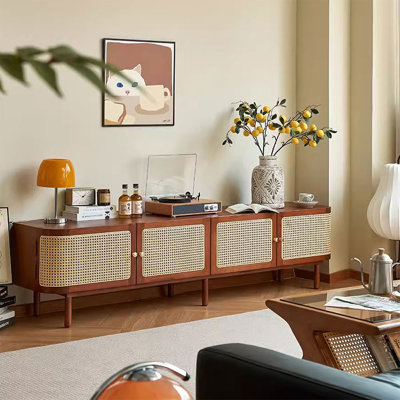 78.74" Medieval colour Solid Wood+Rattan TVStands