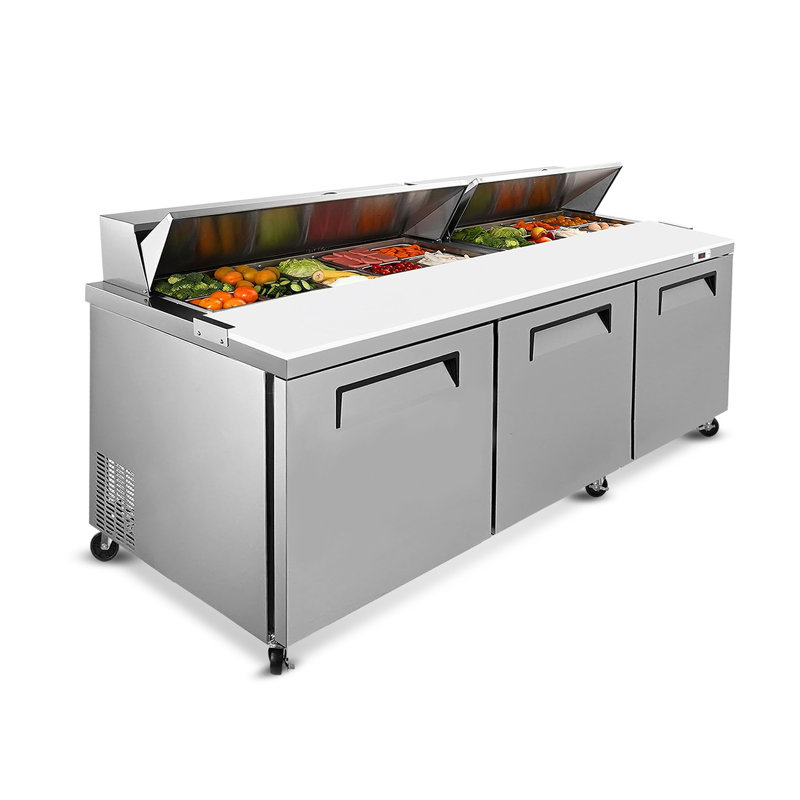 Réfrigérateur commercial avec table de préparation pour salade de sandwich de 72 pouces et 22 pieds cubes avec planche à découper