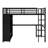 Loft Bed Frame With Wardrobe,Desk And Storage Shelves-1960476005