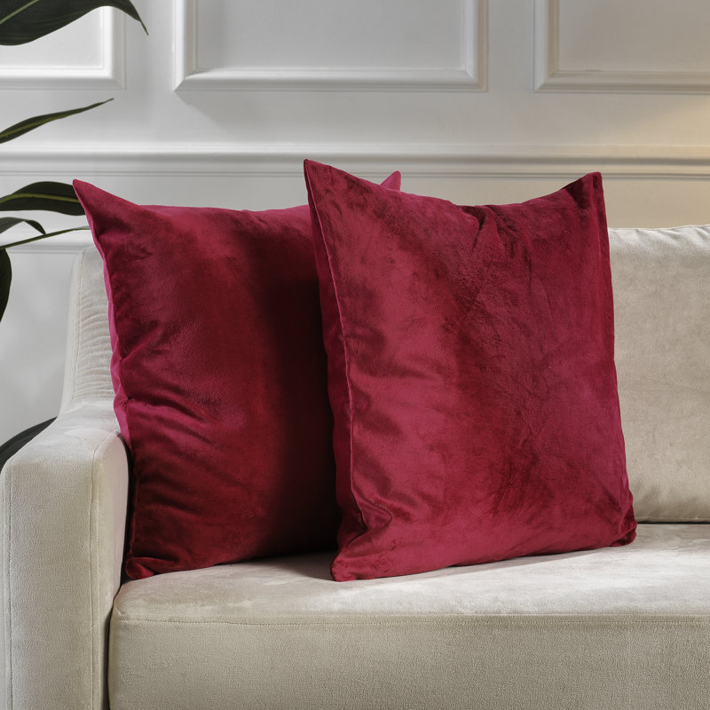 Matte Velvet Pillow Cover, 26" x 26", 53 Bright Maroon