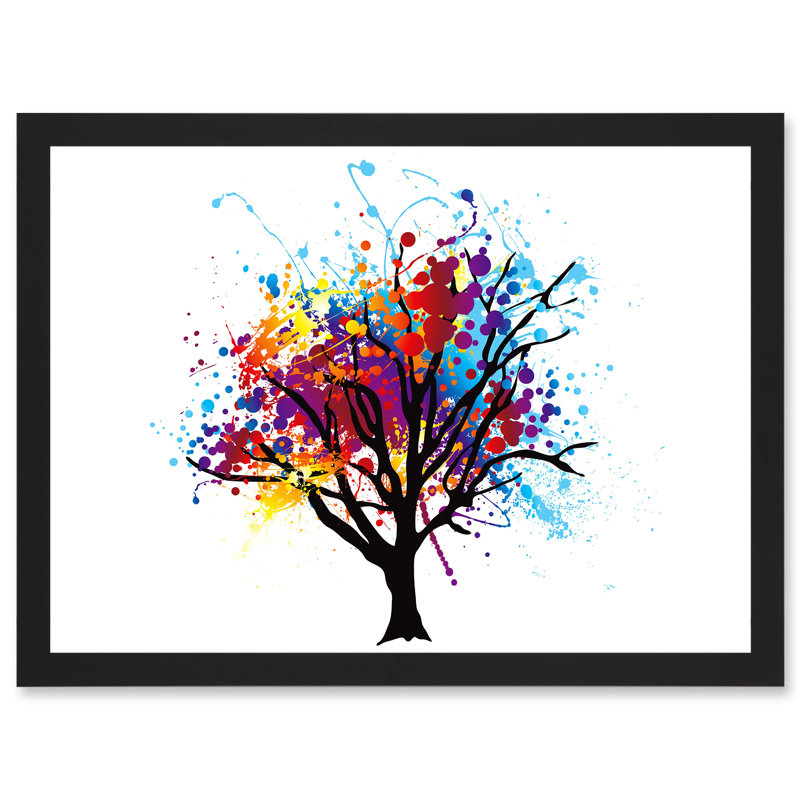 Abstract Colourful Tree Splash - Single Picture Frame Print
