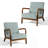 Jyrin Mid Century Upholstered Light Blue Corduroy Solid Wood Accent Chair with an Extra Pillow-1690814845-1690814847