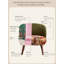 Vintage Style Leisure Chair with Solid Wood Frame, Corduroy & Jacquard Fabric Upholstery for Living Room & Balcony.