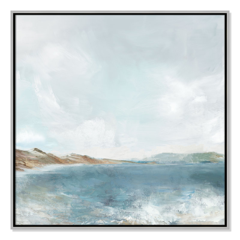 Echoes in Blue Print par PI Studio, Flottant argenté, H 31,5 po x l 31,5 po