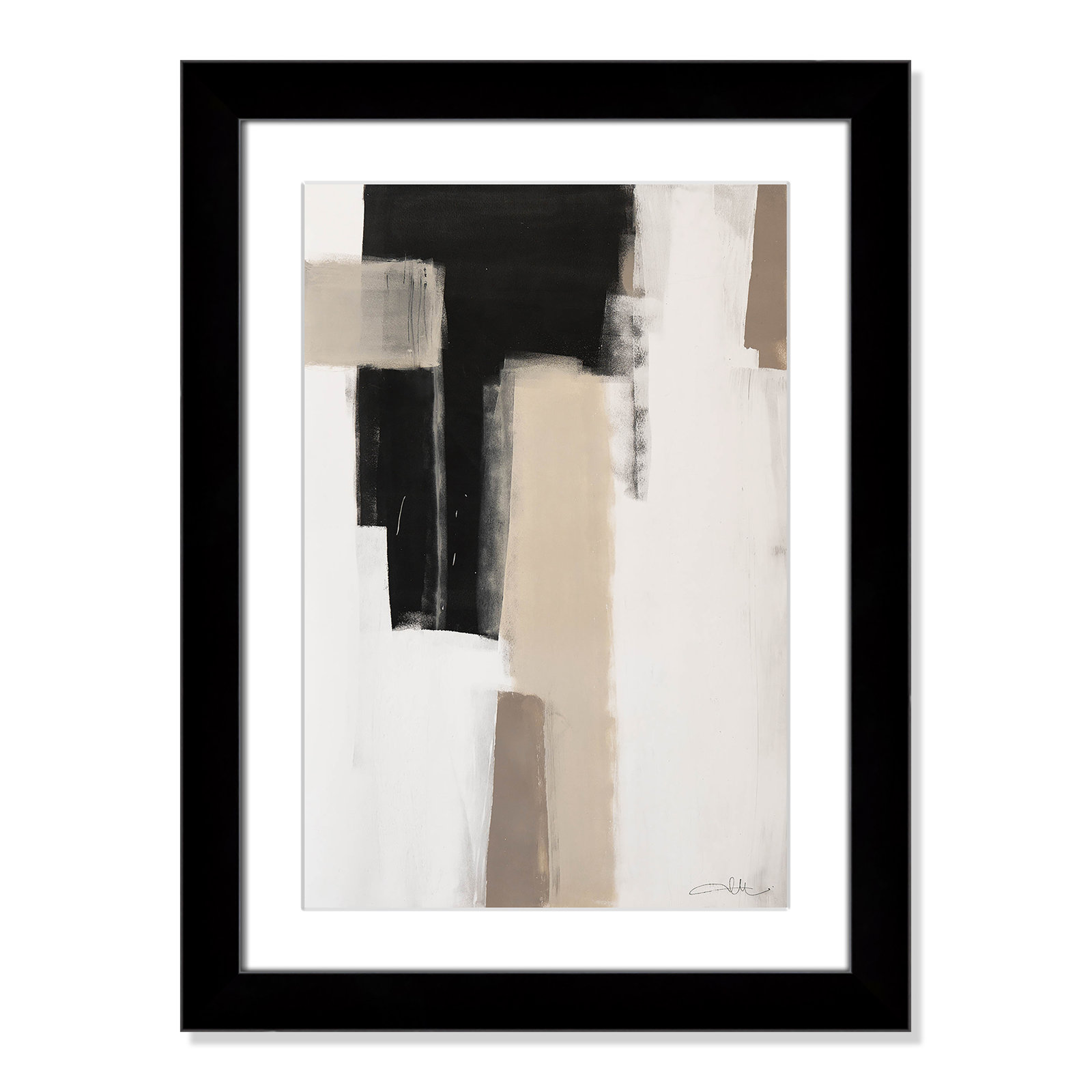 Calvin "Earth Scapes I" Print, 24.5" H x 18.5" W x 1.25" D, Black Cube Frame Matted