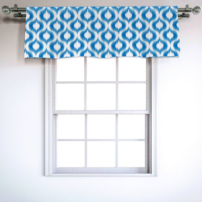 Sateen Ikat Ruffled Window Valance