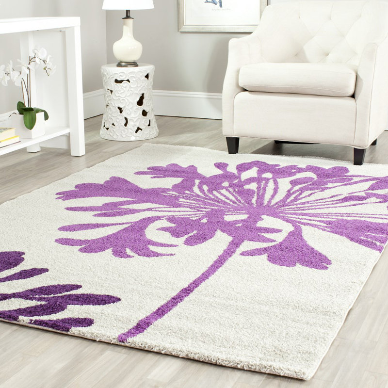 Tapis floral Bloem Porcello, Rectangle 6 pi 7 po x 9 pi 6 po